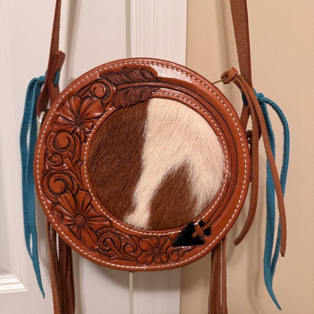 Custom Made Leather/Cowhide Rope Can Purse